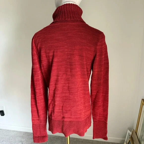 Peruvian Connection Pima Cotton Red Turtleneck Sweater Women's Medium - Picture 5 of 8